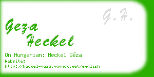 geza heckel business card