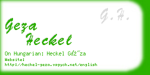 geza heckel business card